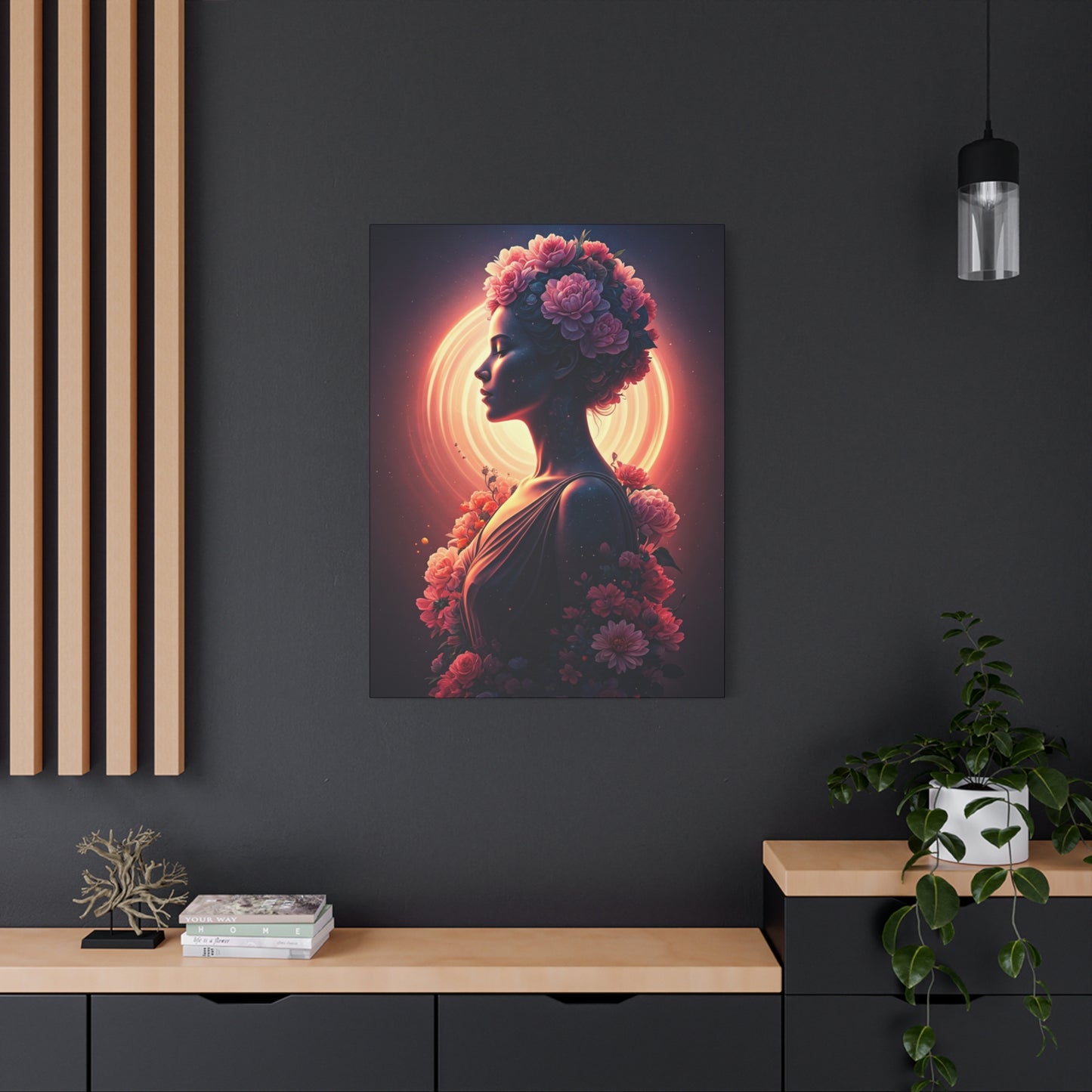 Floral Aura Woman Portrait Wall Art & Canvas Prints