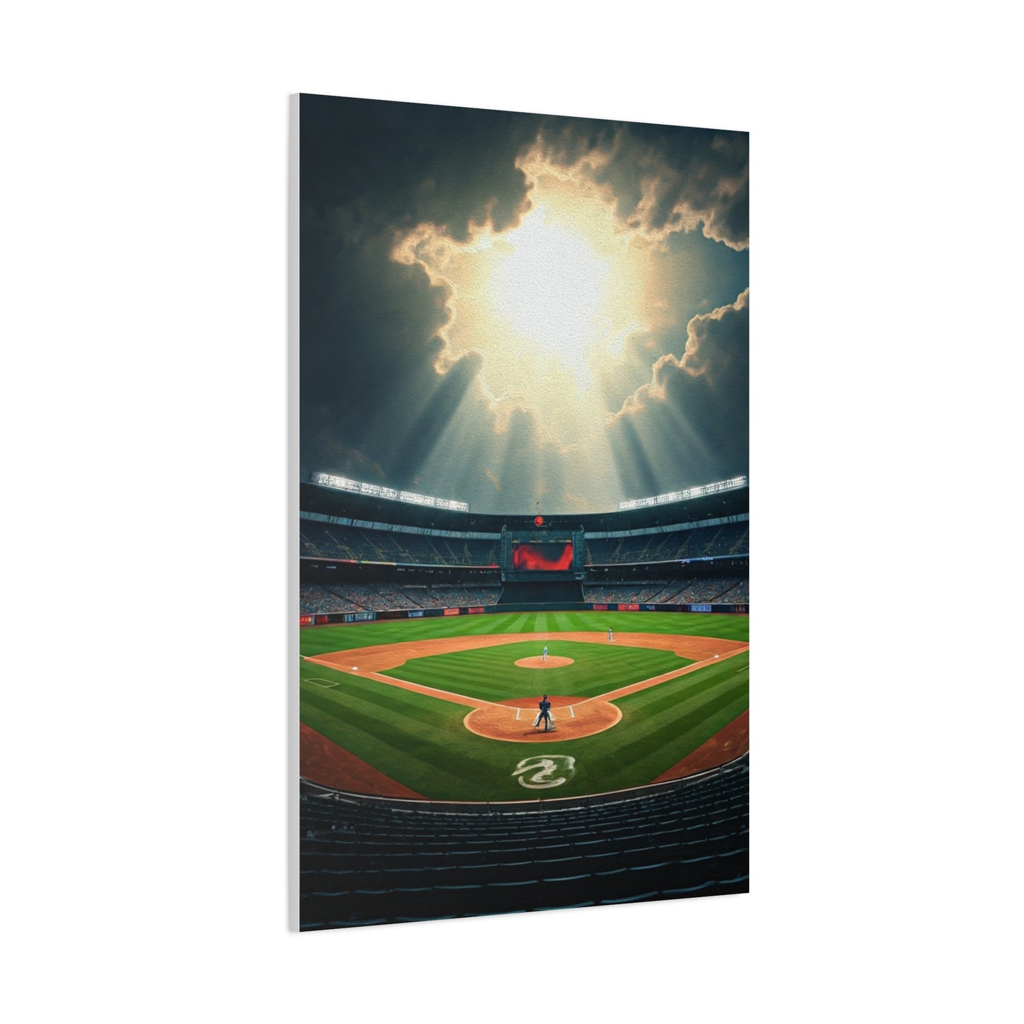 Golden Hour Baseball Field with Team Logo Wall Art & Canvas Prints