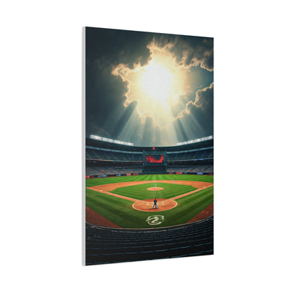 Golden Hour Baseball Field with Team Logo Wall Art & Canvas Prints