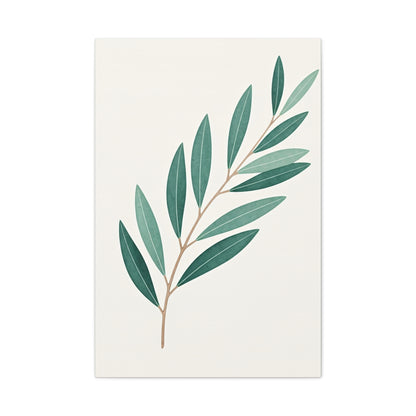 Elegant Olive Branch Illustration Wall Art & Canvas Prints