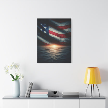 Flag Reflections at Sunset Wall Art & Canvas Prints