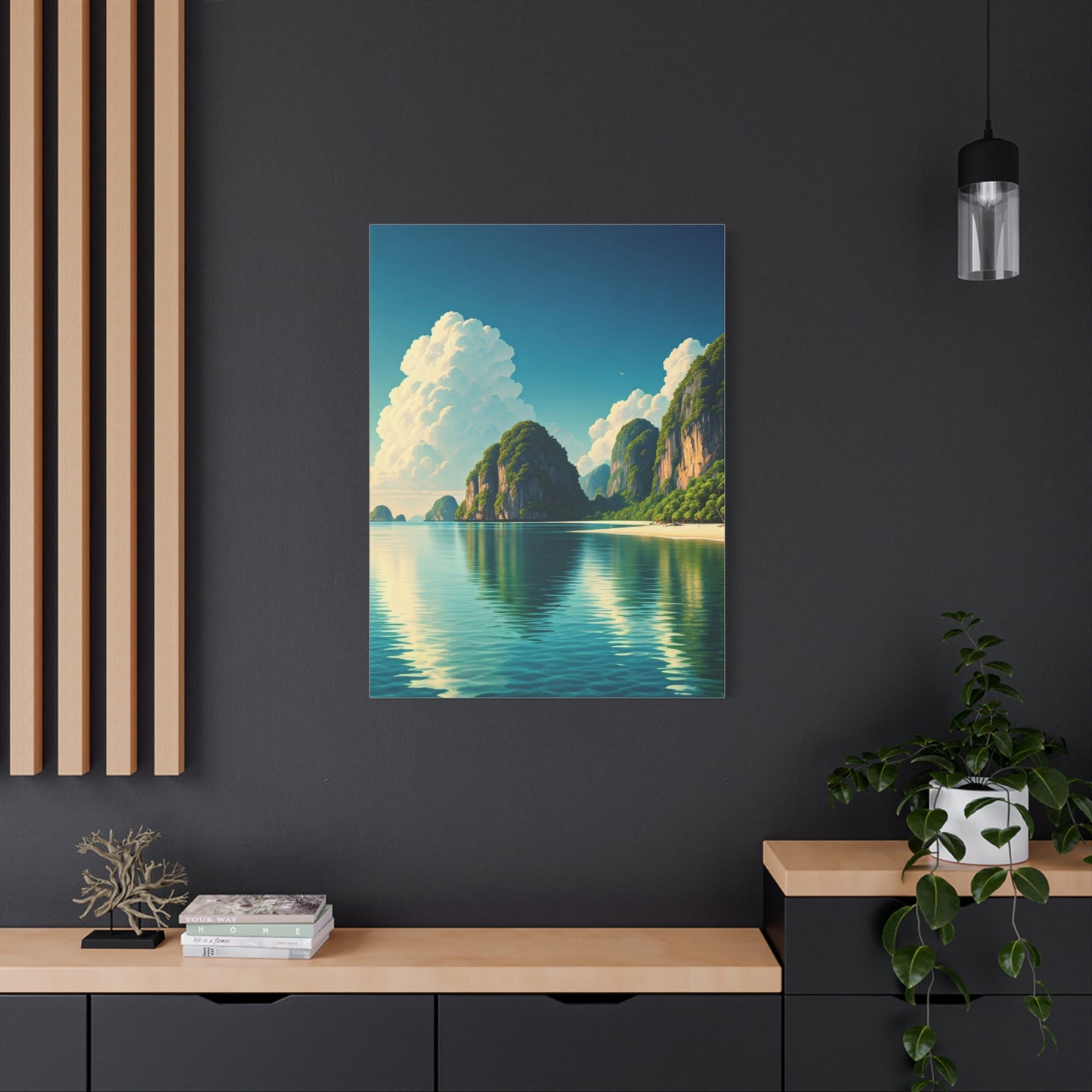 Emerald Lagoon Cliff Reflection Wall Art & Canvas Prints