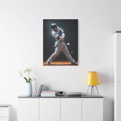 Baseball Impact Swing Close Action Wall Art & Canvas Prints