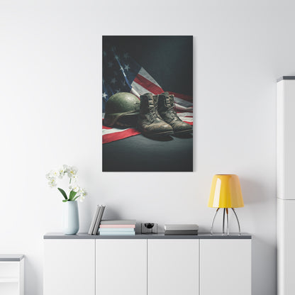 Battlefield Helmet and Boots Tribute Wall Art & Canvas Prints.