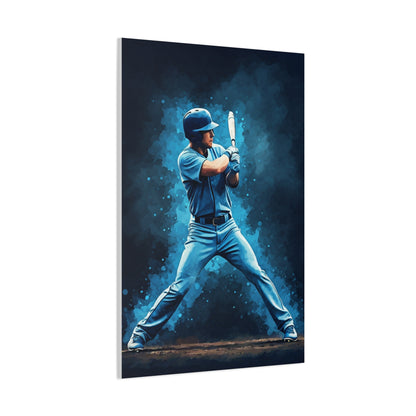 Electric Blue Batter Ready Stance Wall Art & Canvas Prints