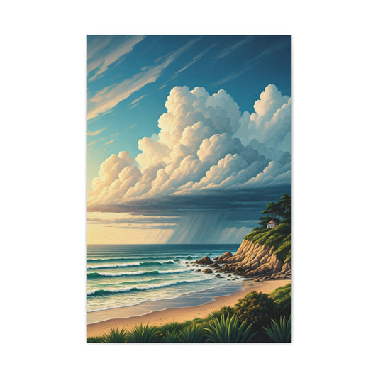 Cloudburst Over Coastal Bay Wall Art & Canvas Prints