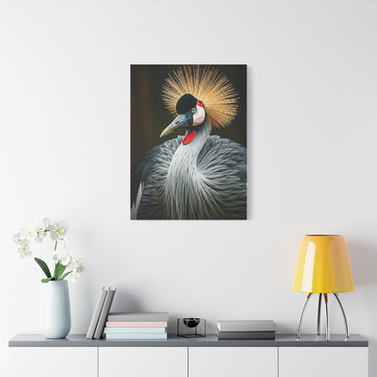 Regal Crowned Crane Portrait Wall Art & Canvas Prints