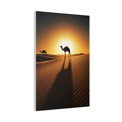 Lone Camel in Desert Sunset Wall Art & Canvas Prints