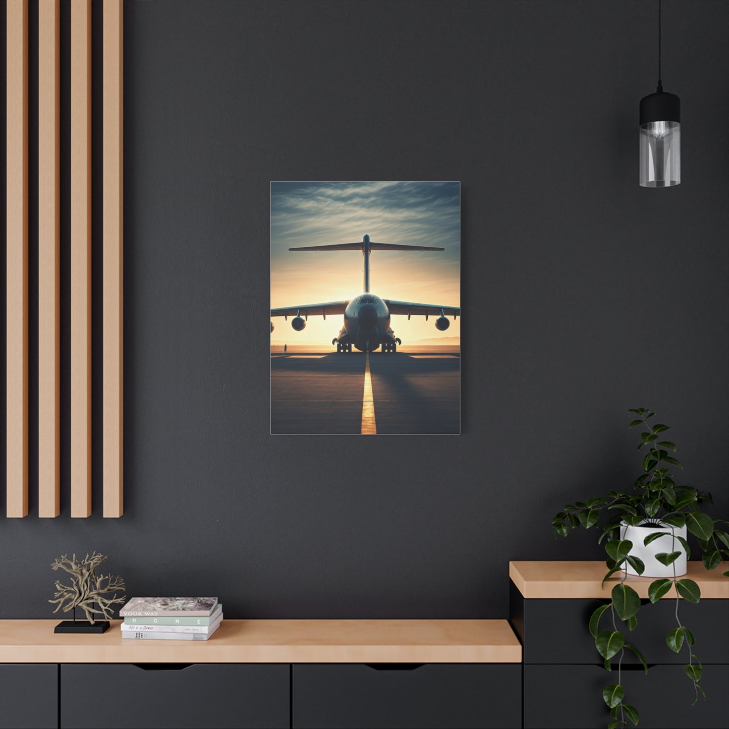 Golden Runway Departure Jet Wall Art & Canvas Prints