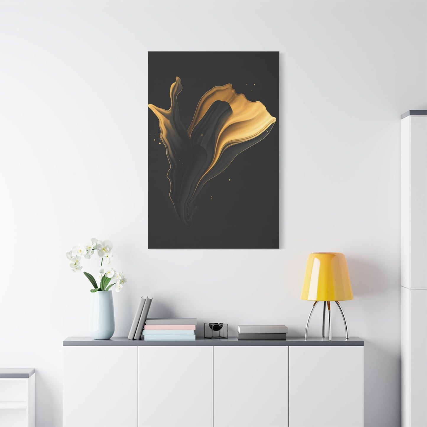Golden Flow Abstract Form Wall Art & Canvas Prints