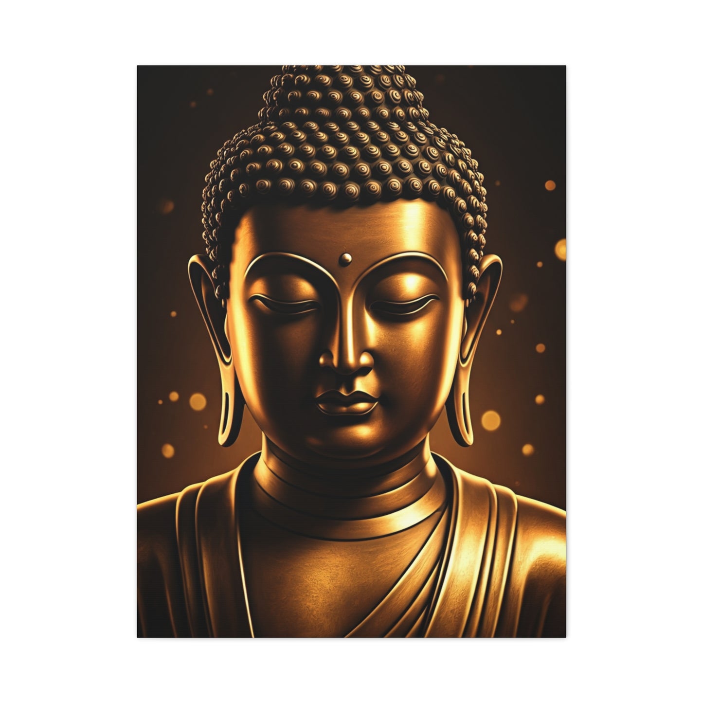 Golden Serenity Buddha Portrait Wall Art & Canvas Prints