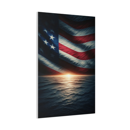 Flag Reflections at Sunset Wall Art & Canvas Prints