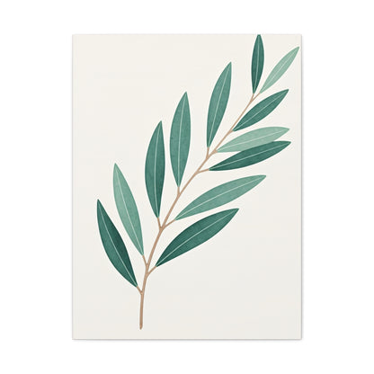 Elegant Olive Branch Illustration Wall Art & Canvas Prints