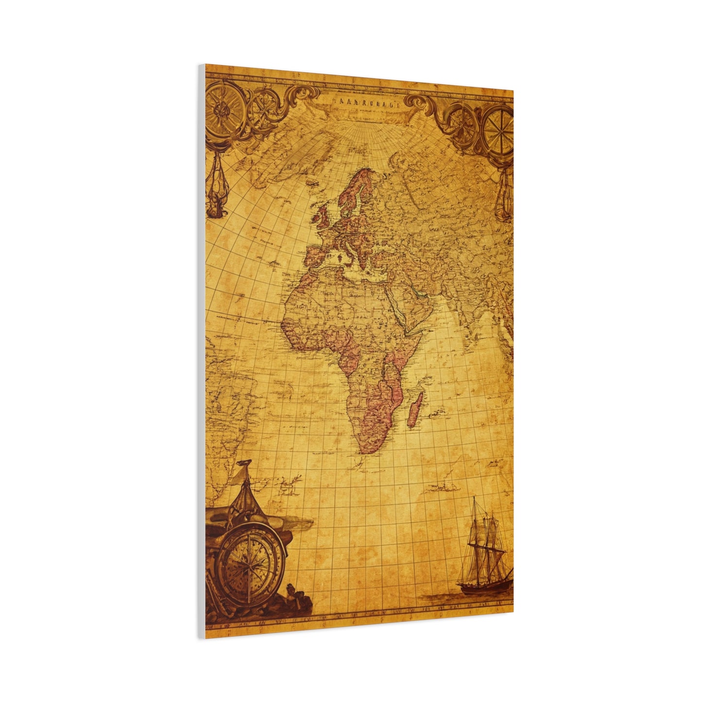 Double Hemisphere Vintage World Map Wall Art & Canvas Prints