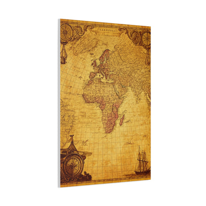 Double Hemisphere Vintage World Map Wall Art & Canvas Prints