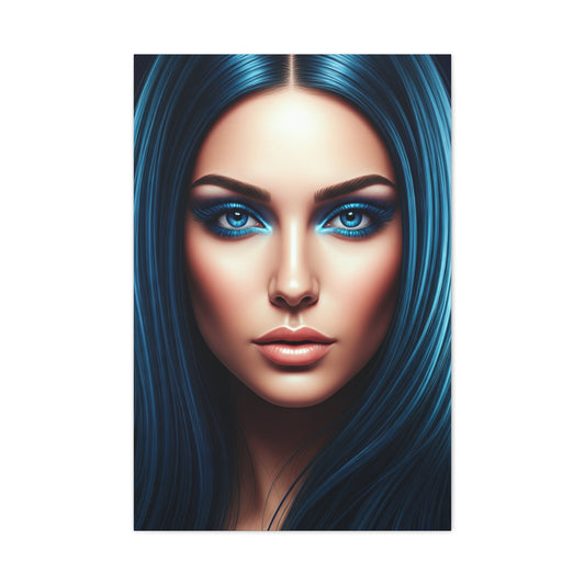 Symmetrical Blue Gaze Portrait Wall Art & Canvas Prints