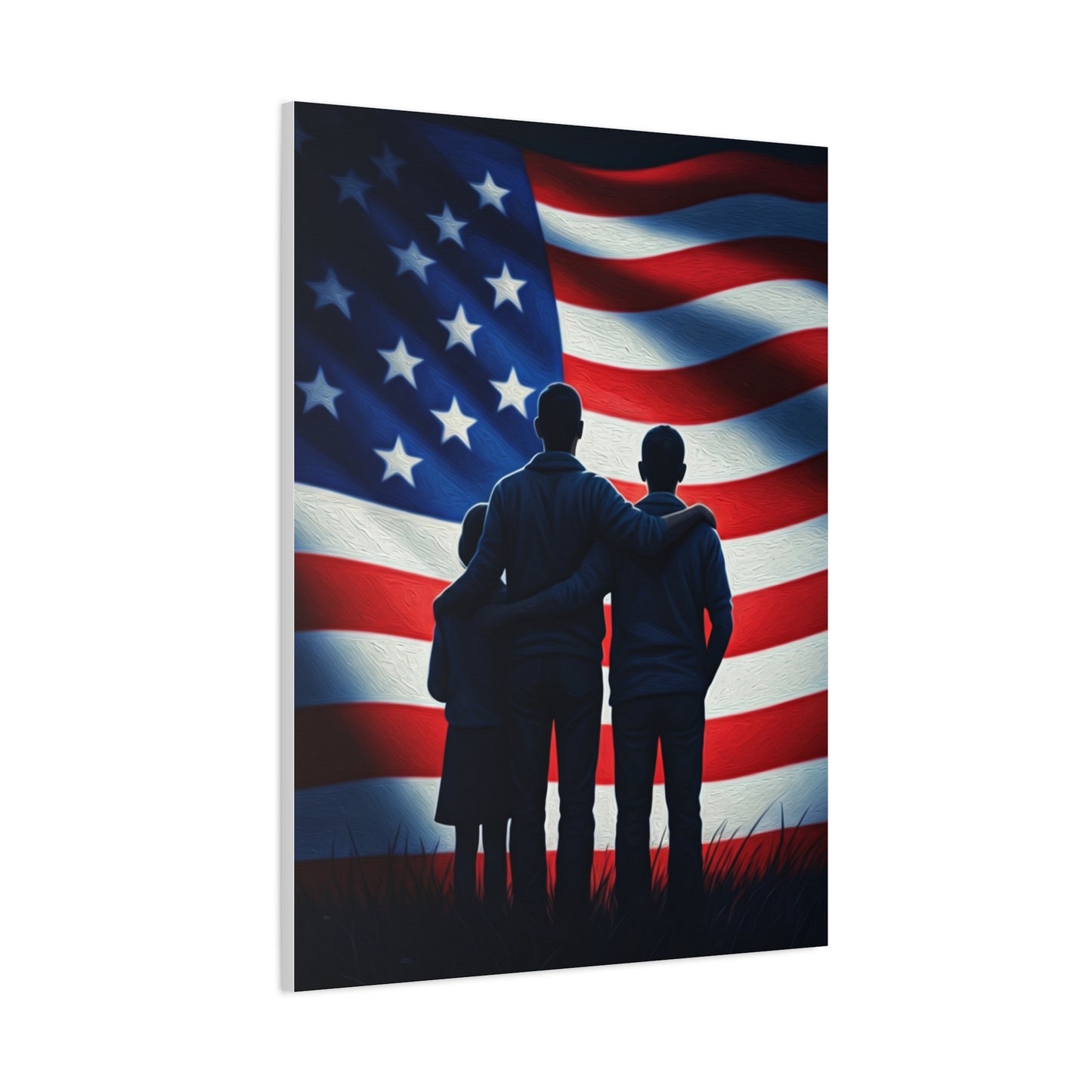 American Flag Over Golden Fields Wall Art & Canvas Prints