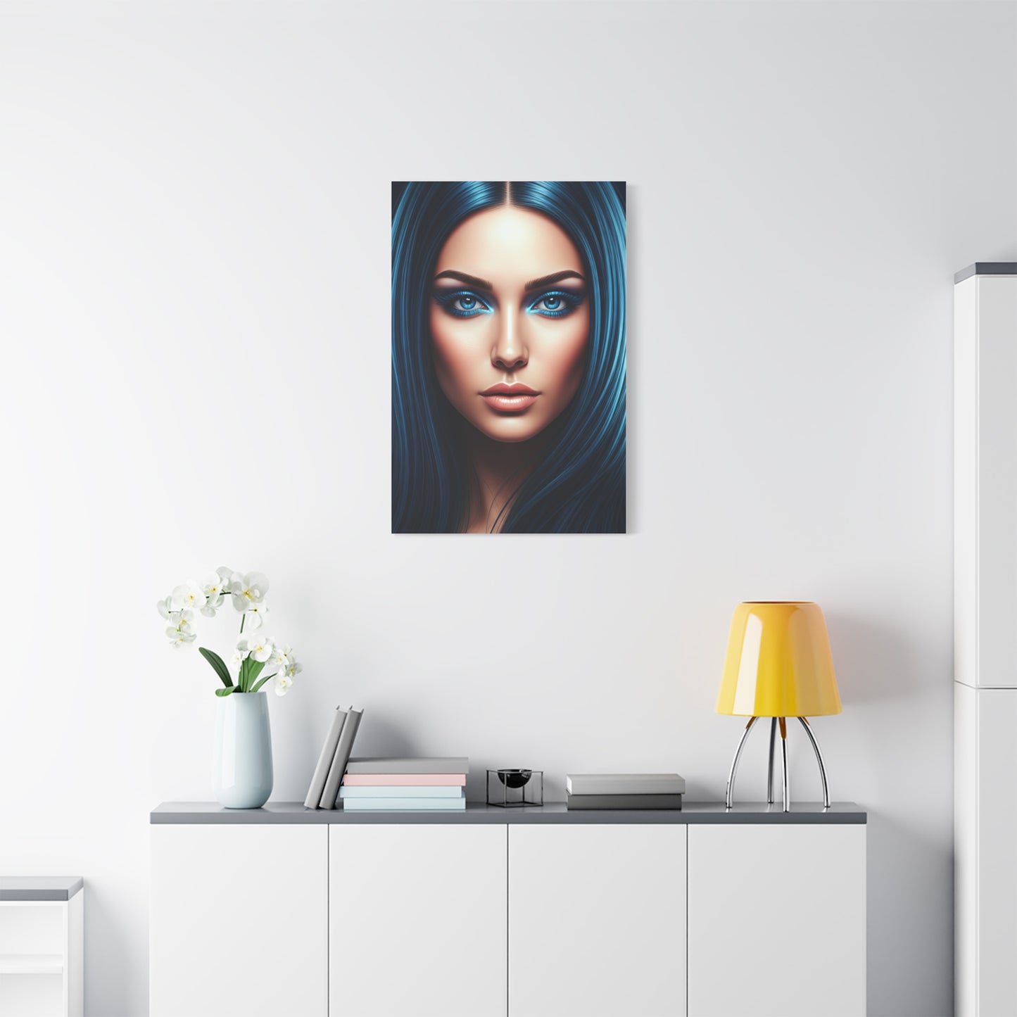 Symmetrical Blue Gaze Portrait Wall Art & Canvas Prints