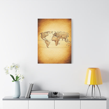 Modern Vintage Silhouette World Map Wall Art & Canvas Prints