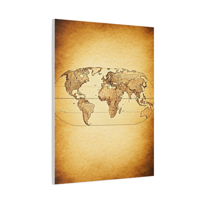 Modern Vintage Silhouette World Map Wall Art & Canvas Prints