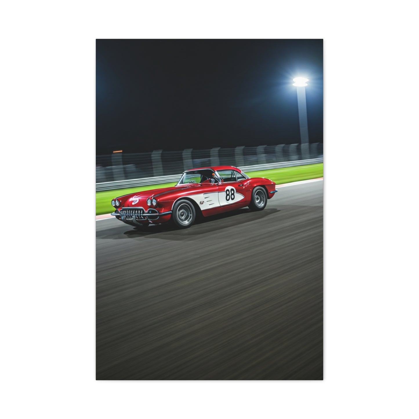 1962 Chevrolet Corvette C1 Night Circuit Racer Wall Art & Canvas Prints