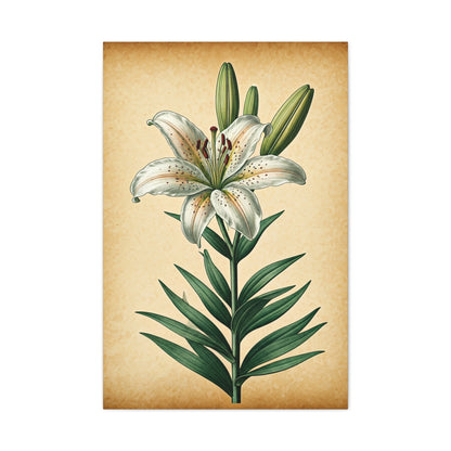 Lily Blossom Illustration Wall Art & Canvas Prints