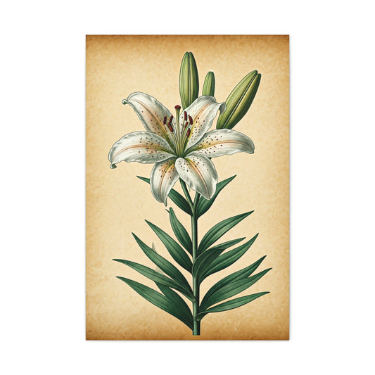 Lily Blossom Illustration Wall Art & Canvas Prints