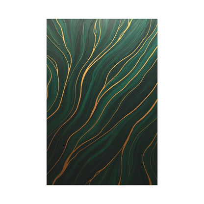 Emerald Gold Flow Abstract Wall Art & Canvas Prints