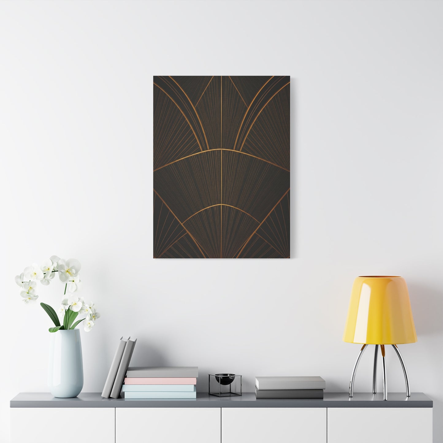 Minimal Gold Fan Geometry Wall Art & Canvas Prints
