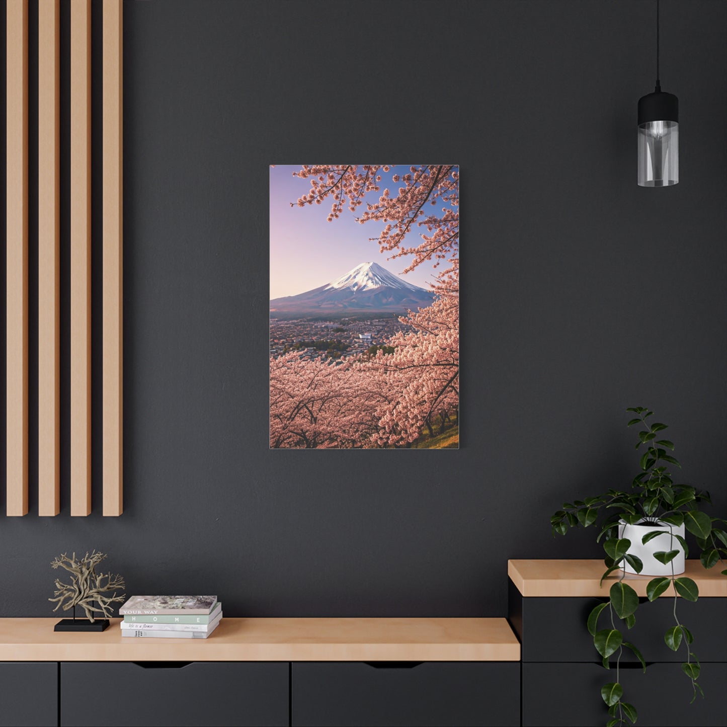Mount Fuji Over Sakura Blossom Hillside Wall Art & Canvas Prints