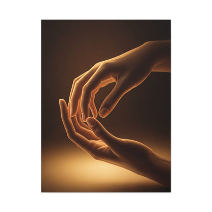 Gentle Touch Connection Hands Wall Art & Canvas Prints