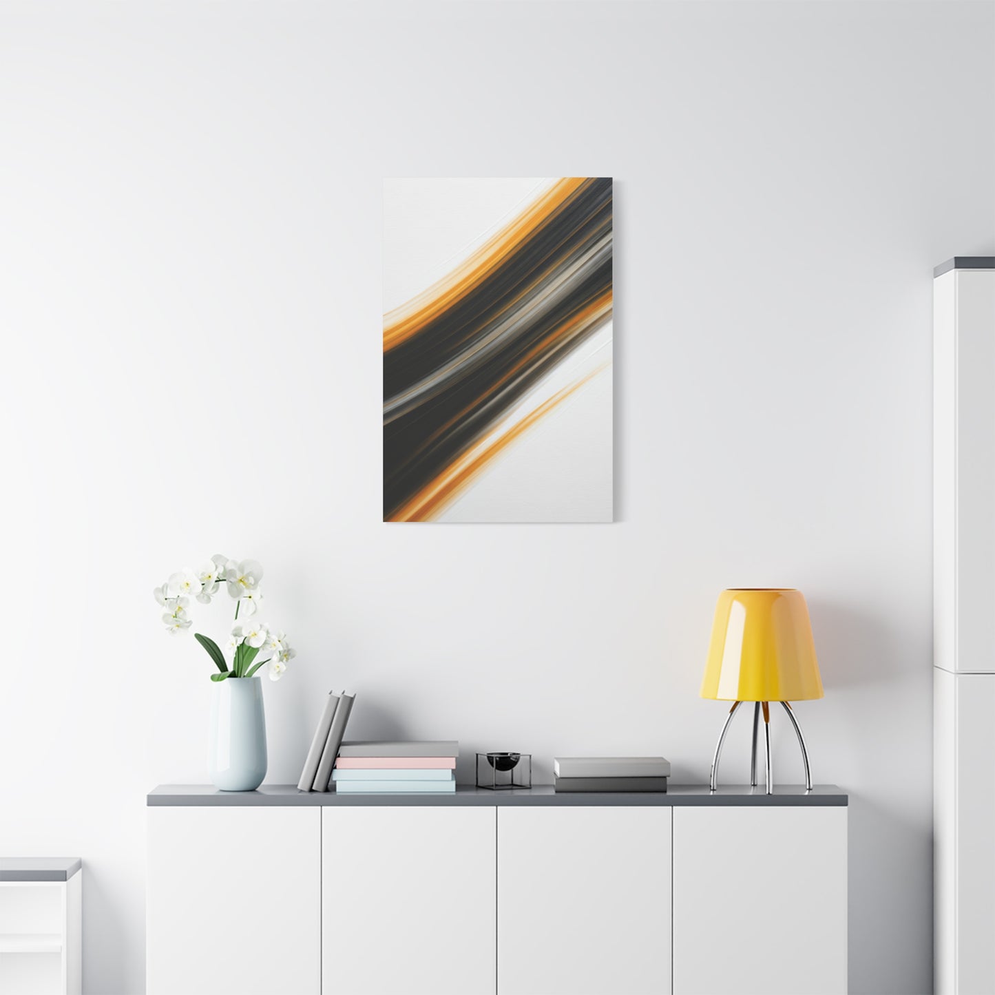 Black and Gold Diagonal Flow Abstract Wall Art & Canvas Prints