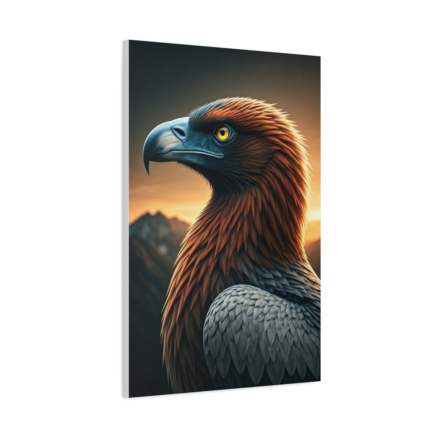 Golden Eagle with Vibrant Sunset Background Wall Art & Canvas Prints