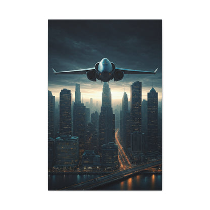 City Skyline Aircraft Journey Wall Art & Canvas Prints