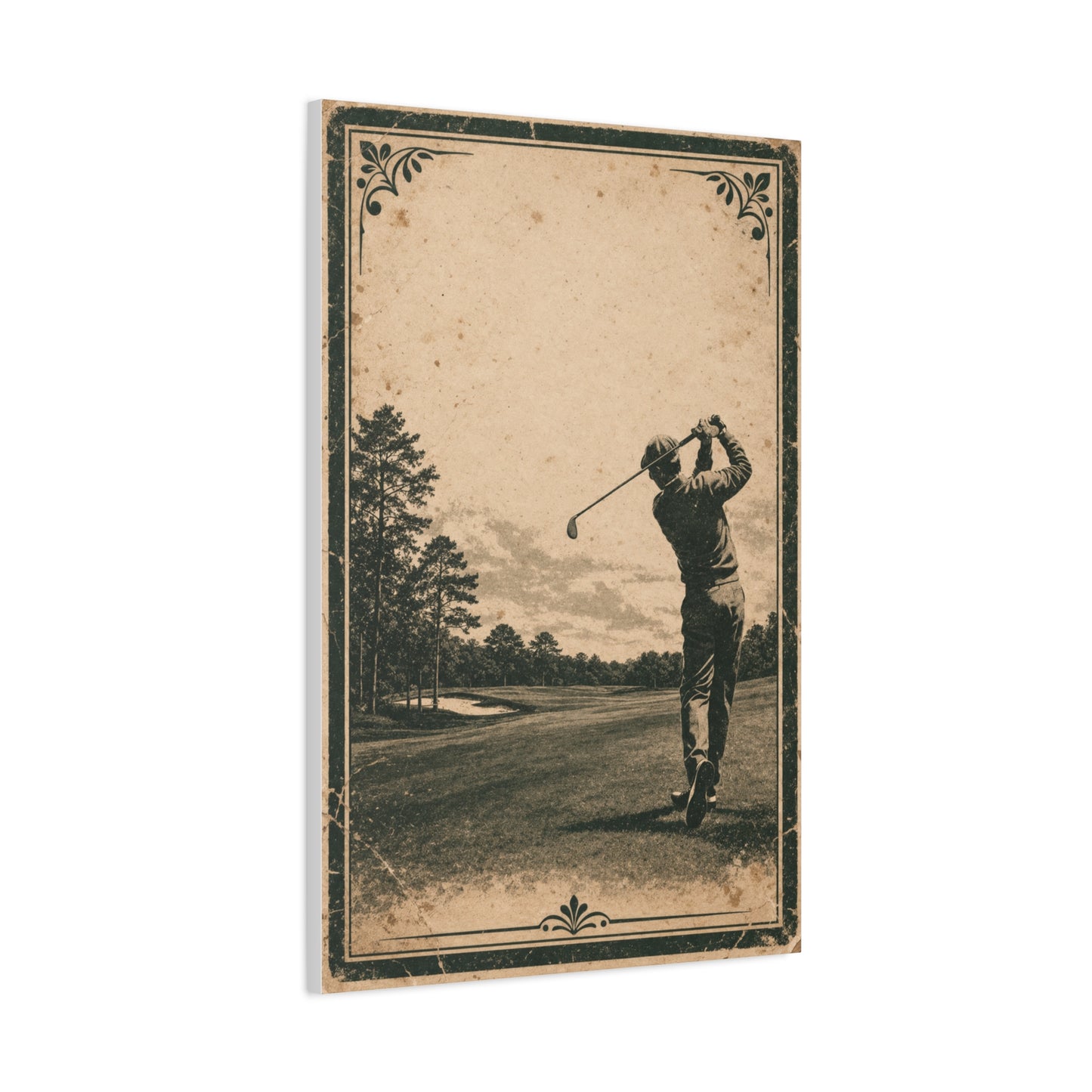 Vintage Tournament Poster Golfer Wall Art & Canvas Print