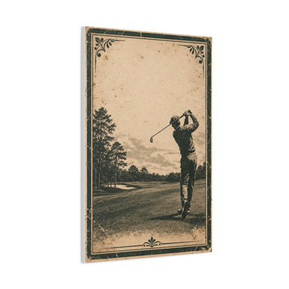 Vintage Tournament Poster Golfer Wall Art & Canvas Print