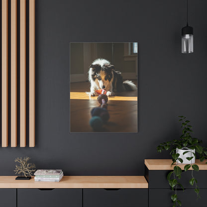 Sunlit Playtime Pup Wall Art & Canvas Print