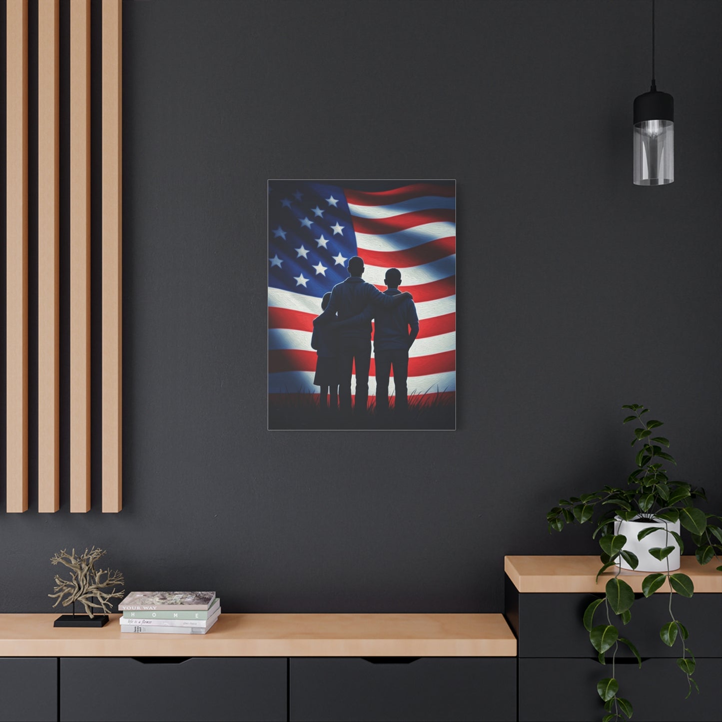 American Flag Over Golden Fields Wall Art & Canvas Prints