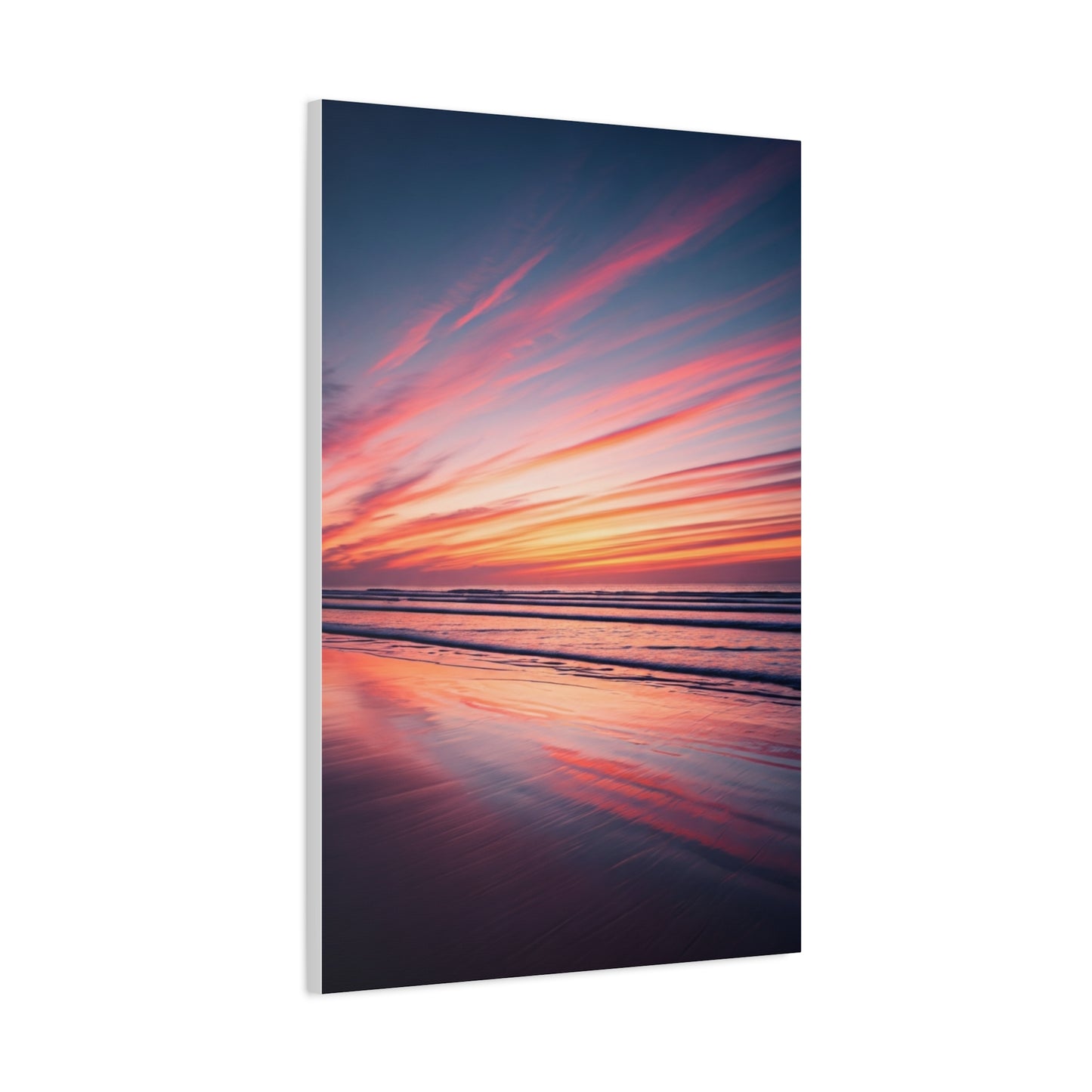 Blush Sky Streaks Coastal Sunset Wall Art & Canvas Prints