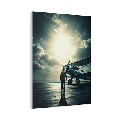 Lone Pilot and Aircraft Reflection Wall Art & Canvas Prints
