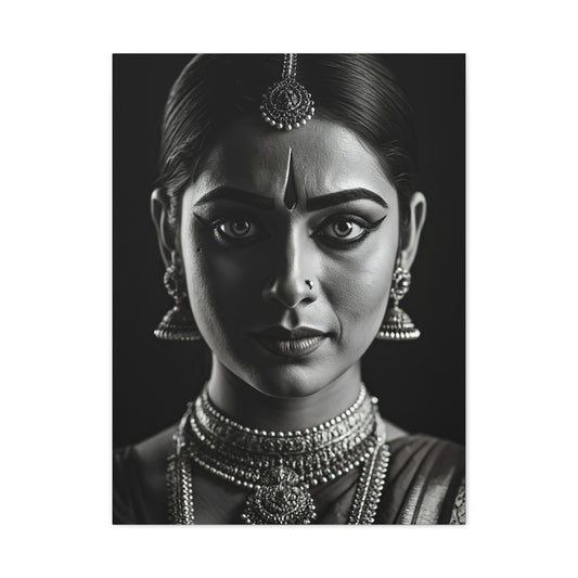 Timeless Elegance Black & White Cultural Portrait Wall Art & Canvas Prints