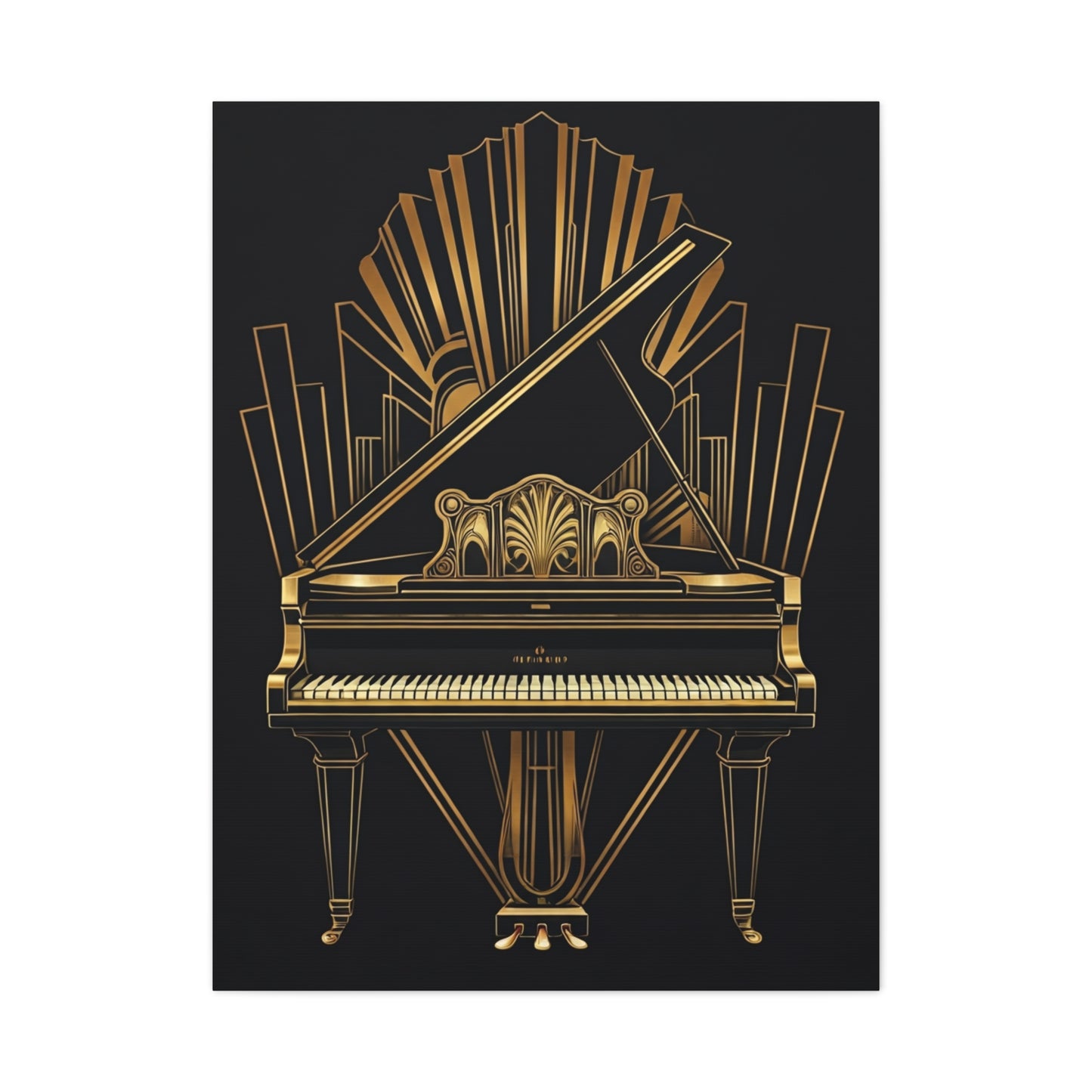 Grand Piano Deco Gold Luxury Wall Art & Canvas Prints