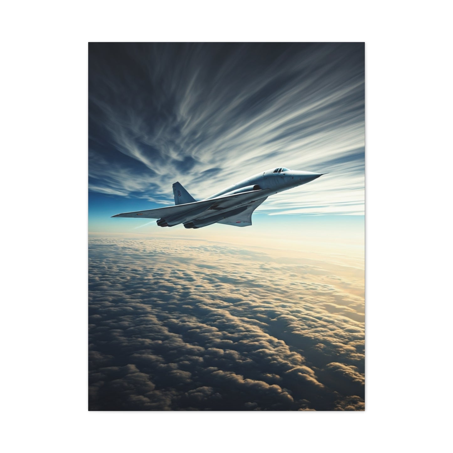Lone Fighter Over Endless Clouds Wall Art & Canvas Prints