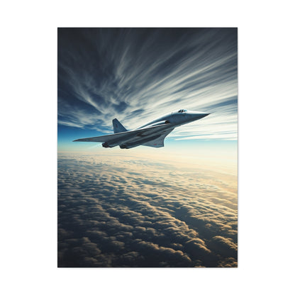 Lone Fighter Over Endless Clouds Wall Art & Canvas Prints
