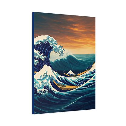 Crimson Horizon Wave Wall Art & Canvas Prints