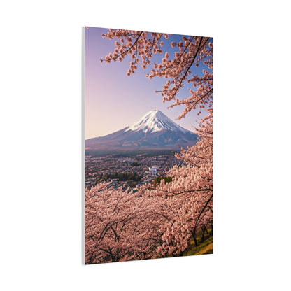 Mount Fuji Over Sakura Blossom Hillside Wall Art & Canvas Prints