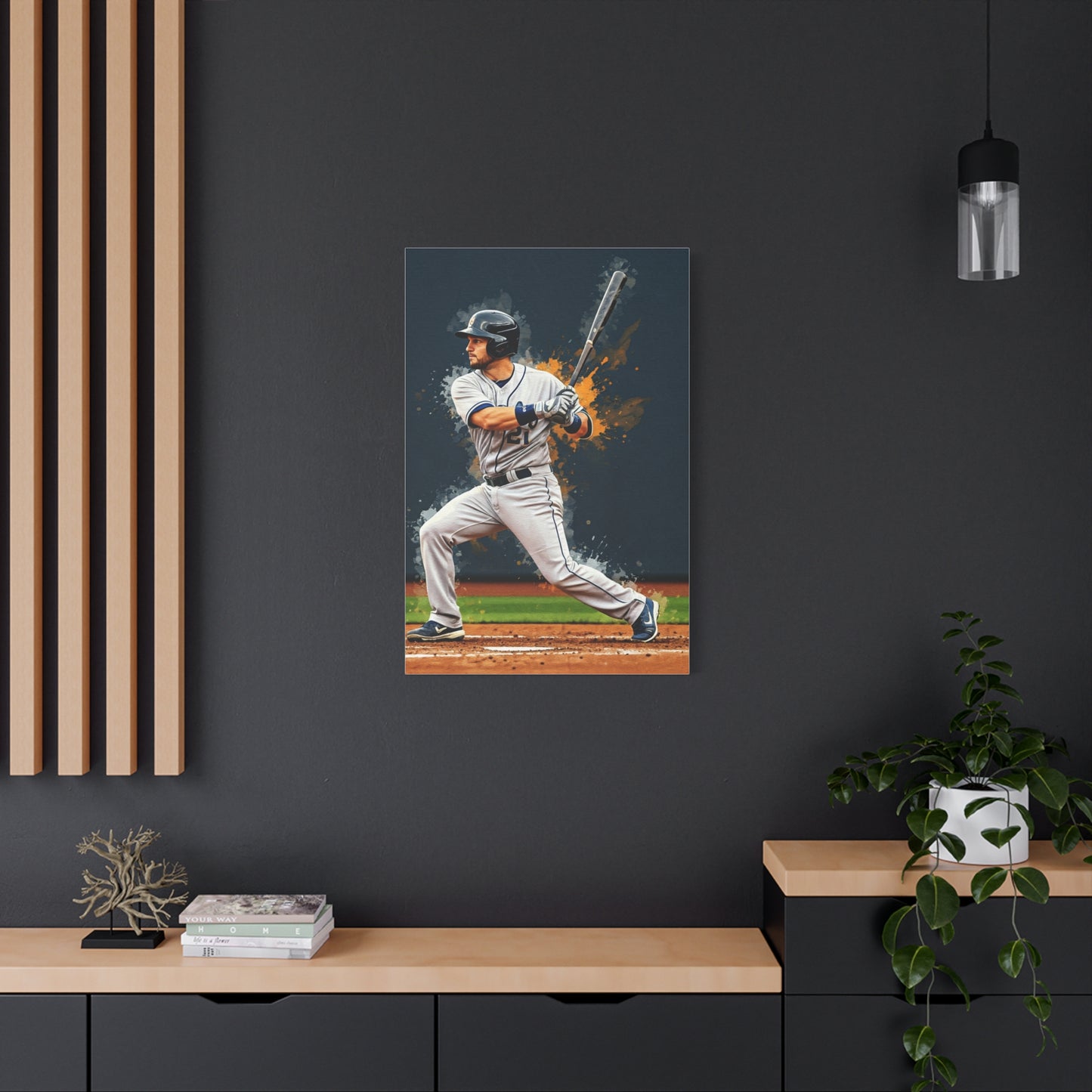 Batter Ready at Home Plate Stadium View Wall Art & Canvas Prints