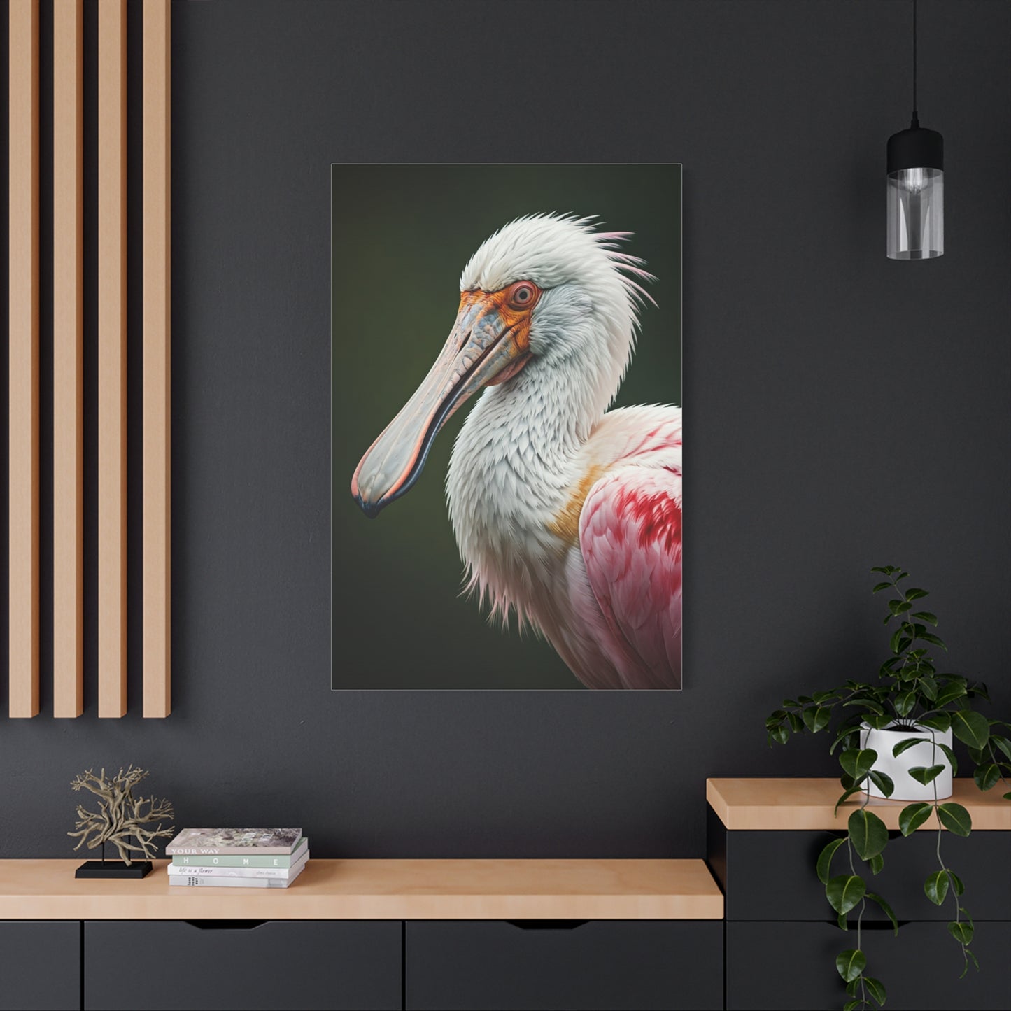 Elegant Pink Pelican Portrait Wall Art & Canvas Prints