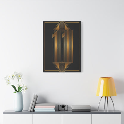 Art Deco Eleven Luxe Number Wall Art & Canvas Prints