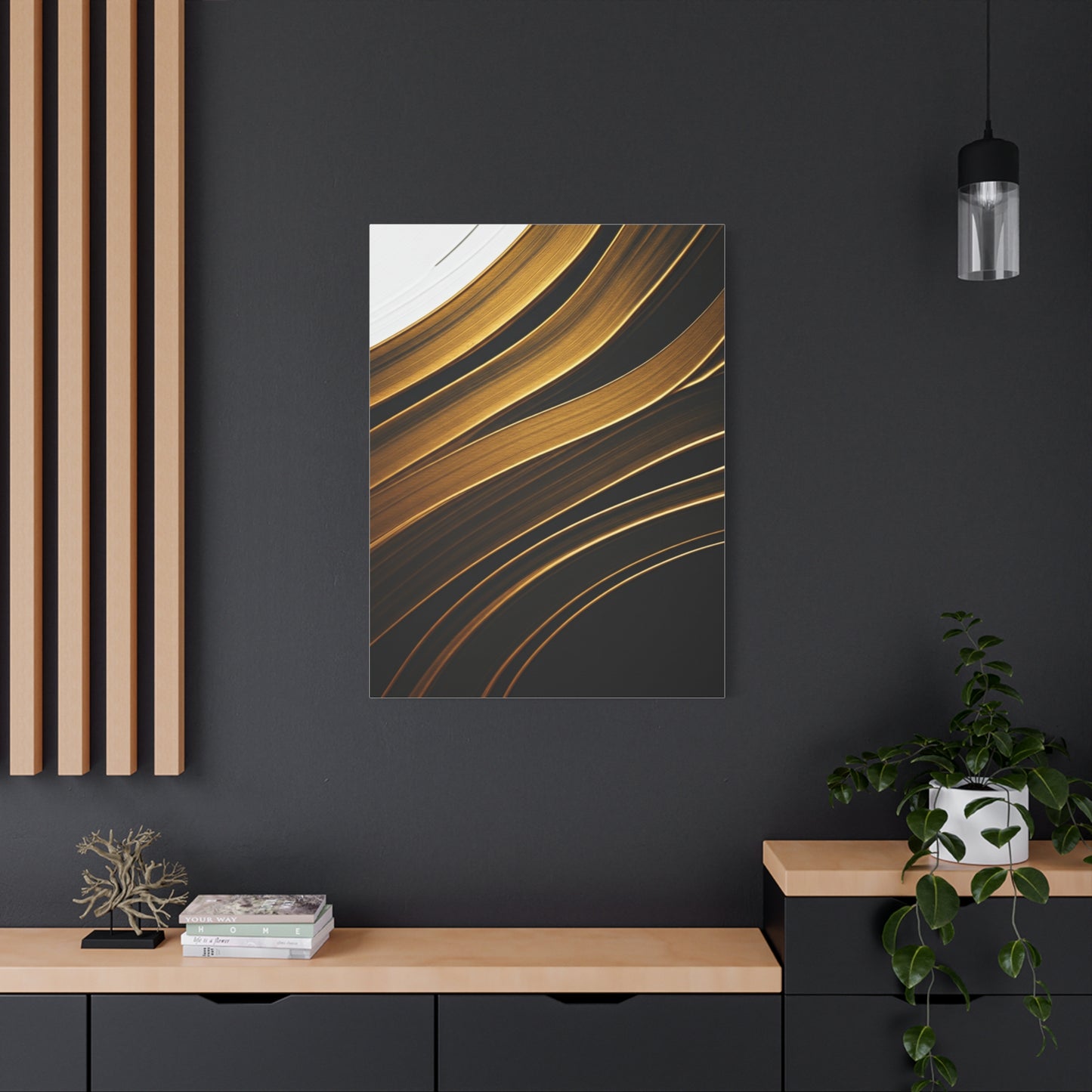 Golden Wave Abstract Wall Art & Canvas Prints